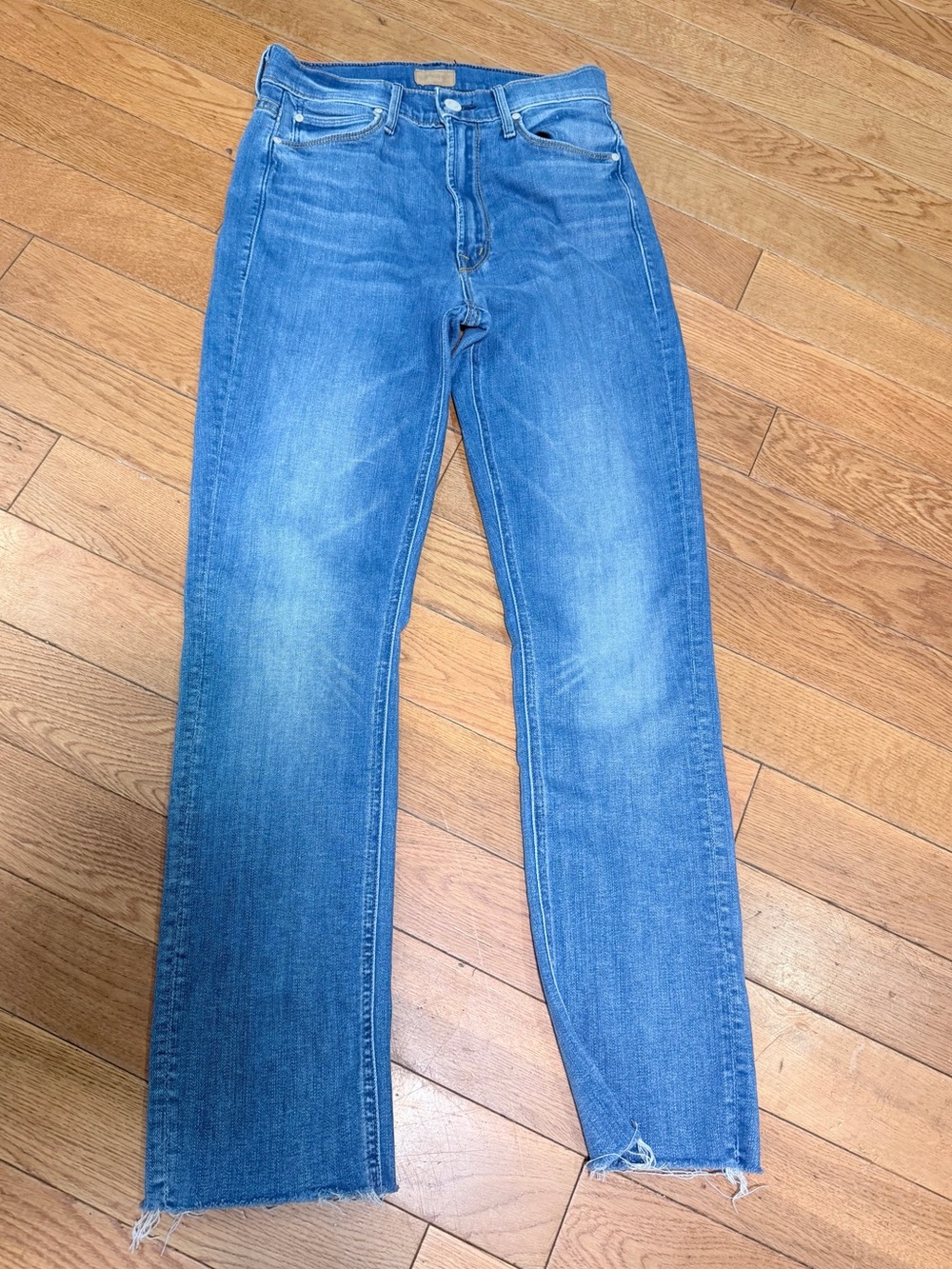 MOTHER The mid rise dazzler ankle fray birds of paradise size 26